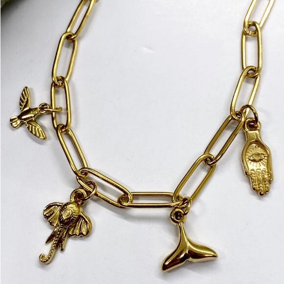 NEW Good Luck Gold Charm Layering Bracelet - Picture 4 of 13